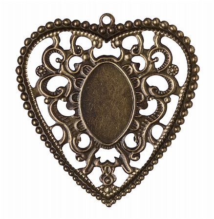 Heart shape vintage metal frame, isolated. Stock Photo - Budget Royalty-Free & Subscription, Code: 400-05895975