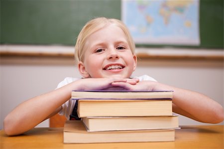 simsearch:400-05896424,k - Girl leaning on books in a classroom Stock Photo - Budget Royalty-Free & Subscription, Code: 400-05896336