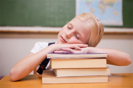 simsearch:400-05896424,k - Girl sleeping on her books in a classroom Stock Photo - Budget Royalty-Free & Subscription, Code: 400-05896338