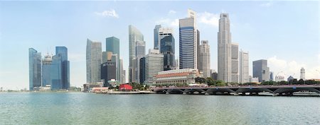 Panorama of Singapore in the sunshine day Stock Photo - Budget Royalty-Free & Subscription, Code: 400-05896421