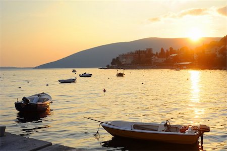 simsearch:400-05896461,k - Beautiful sunset over the sea in Herceg  Novi, Montenegro Stock Photo - Budget Royalty-Free & Subscription, Code: 400-05896462