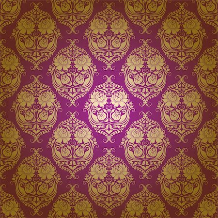 simsearch:400-05879441,k - Damask seamless floral pattern. Flowers on a purple background. EPS 10 Stock Photo - Budget Royalty-Free & Subscription, Code: 400-05897040