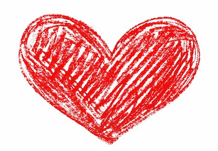 red heart painted in watercolor on white background Stock Photo - Budget Royalty-Free & Subscription, Code: 400-05897824