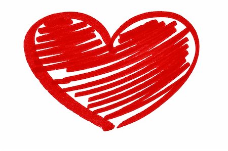 red heart painted in watercolor on white background Stock Photo - Budget Royalty-Free & Subscription, Code: 400-05897825