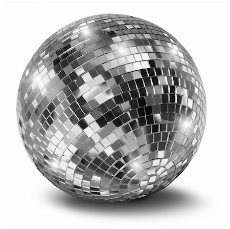 Silver disco mirror ball isolated on white background Stock Photo - Budget Royalty-Free & Subscription, Code: 400-05898156