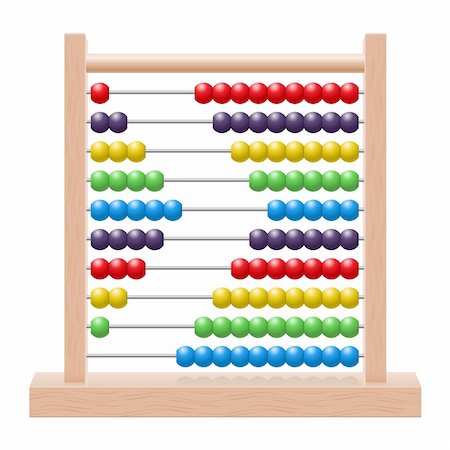 Illustration of an abacus with rainbow colored beads Stock Photo - Budget Royalty-Free & Subscription, Code: 400-05899101