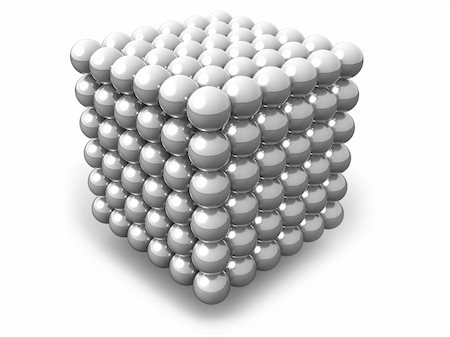 White cube of spheres isolated on white  (with work path) Stock Photo - Budget Royalty-Free & Subscription, Code: 400-05899112