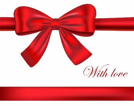 ribbon knot designs - Red luxurious gift ribbons with bow. Vector illustration Stock Photo - Budget Royalty-Free & Subscription, Code: 400-05899227