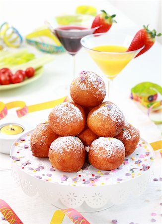 Small fried doughnut with cocktails for carnival Stock Photo - Budget Royalty-Free & Subscription, Code: 400-05899749