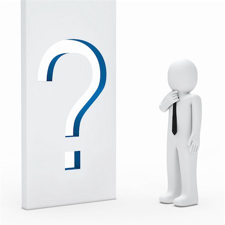 simsearch:400-04087393,k - Businessman stand for a question mark wall Stock Photo - Budget Royalty-Free & Subscription, Code: 400-05899777