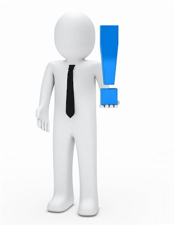 simsearch:400-05735642,k - business man hold a blue exclamation mark Foto de stock - Super Valor sin royalties y Suscripción, Código: 400-05899834