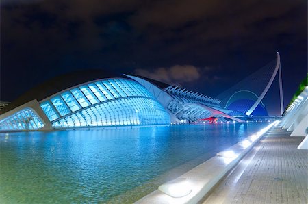 night view of City of the arts and sciences at Valencia, Spain Stock Photo - Budget Royalty-Free & Subscription, Code: 400-05890313