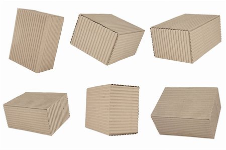 simsearch:400-06073227,k - six cuboid cardboard boxes on white background Stock Photo - Budget Royalty-Free & Subscription, Code: 400-05890803