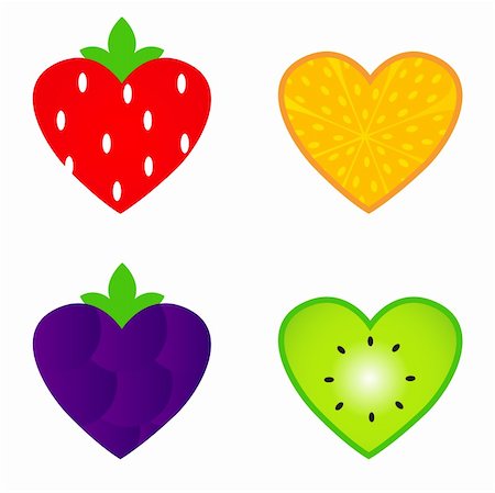 simsearch:400-05891430,k - Fresh fruit for Valentine's day. Vector illustration. Stock Photo - Budget Royalty-Free & Subscription, Code: 400-05891431