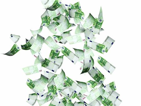 simsearch:400-04326117,k - Flying euro banknotes. Isolated over white Stock Photo - Budget Royalty-Free & Subscription, Code: 400-05892067