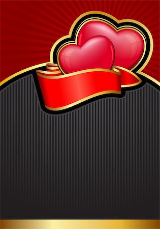 Valentine`s Day background with hearts and ribbon Stock Photo - Budget Royalty-Free & Subscription, Code: 400-05893328