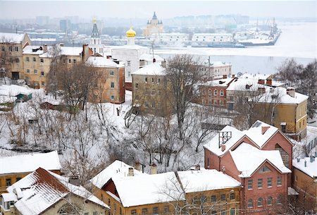 January winter view of Strelka Nizhny Novgorod Russia Foto de stock - Super Valor sin royalties y Suscripción, Código: 400-05893570