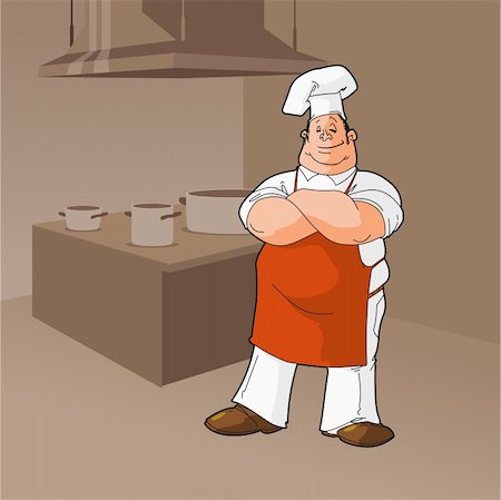 food specialist - Chef with kitchen equipment in brown colors Photographie de stock - Aubaine LD & Abonnement, Code: 400-05904429