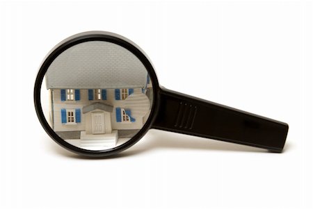 research building - A home inspection concept using a model house and a magnifying glass. Stock Photo - Budget Royalty-Free & Subscription, Code: 400-05904507