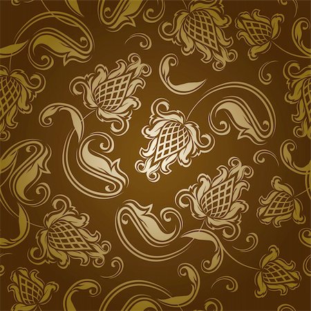 simsearch:400-05879441,k - Seamless floral pattern. Beige flowers on a brown background. EPS10 Stock Photo - Budget Royalty-Free & Subscription, Code: 400-05904689