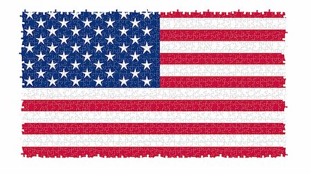 The USA nation flag in jigsaw puzzle style isolated on white background Stock Photo - Budget Royalty-Free & Subscription, Code: 400-05904741