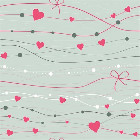 seamless background with hearts and lines Stock Photo - Budget Royalty-Free & Subscription, Code: 400-05904840