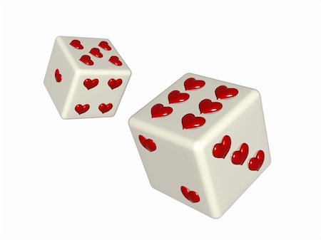 simsearch:400-05887181,k - two 3d grey dice with red hearts isolated Stock Photo - Budget Royalty-Free & Subscription, Code: 400-05905077