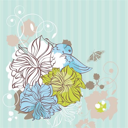 simsearch:400-05680306,k - abstract cute floral decorative card vector illustration Stock Photo - Budget Royalty-Free & Subscription, Code: 400-05905242
