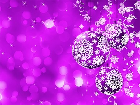Elegant Christmas card with balls. EPS 8 vector file included Stock Photo - Budget Royalty-Free & Subscription, Code: 400-05905324