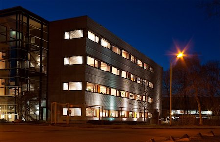 furnished - modern office building at evening Stock Photo - Budget Royalty-Free & Subscription, Code: 400-05905345