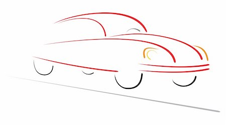 Shape of red sport car on road Stock Photo - Budget Royalty-Free & Subscription, Code: 400-05905492