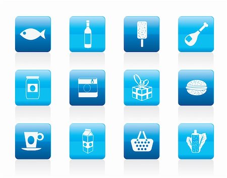 Shop, food and drink icons 1 - vector icon set Stock Photo - Budget Royalty-Free & Subscription, Code: 400-05905593