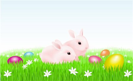 simsearch:400-05672742,k - Rabbits and Easter Eggs. Illustration of designer Stock Photo - Budget Royalty-Free & Subscription, Code: 400-05905669