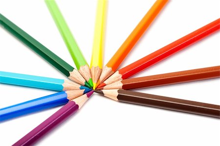 simsearch:400-04046903,k - colors pencil in series on white background with drop shadow Stock Photo - Budget Royalty-Free & Subscription, Code: 400-05905779