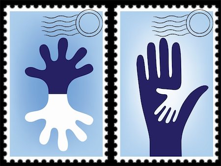 stenciling - Postage stamp vector, post card. Blank post. Postcard. Mail border, postal frame. Hand image. Photographie de stock - Aubaine LD & Abonnement, Code: 400-05905833