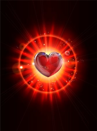 simsearch:400-07216352,k - A dynamic funky cool light rays valentines heart illustration Photographie de stock - Aubaine LD & Abonnement, Code: 400-05905956