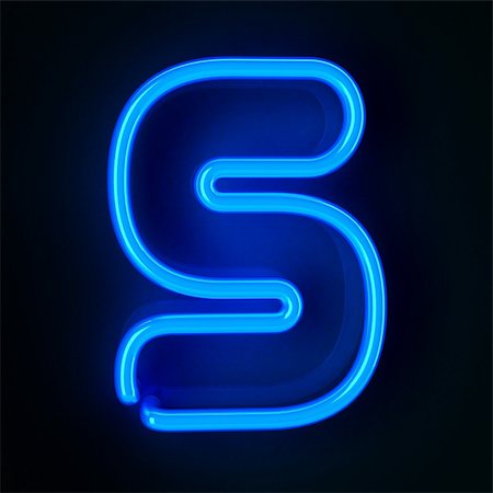 Highly detailed neon sign with the letter S Stock Photo - Budget Royalty-Free & Subscription, Code: 400-05906416