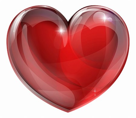 A shiny glossy heart illustration. Classic symbol for love. Stock Photo - Budget Royalty-Free & Subscription, Code: 400-05906430