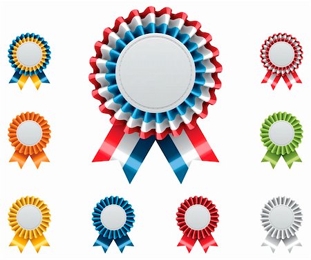 red silk ribbon for gifts - Detailed satin award badge with ribbon in different colors Stock Photo - Budget Royalty-Free & Subscription, Code: 400-05907149