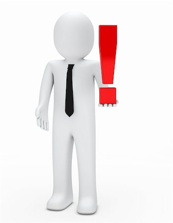 exclamation mark - business man hold a red exclamation mark Stock Photo - Budget Royalty-Free & Subscription, Code: 400-05907485