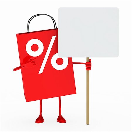 simsearch:400-05899816,k - red percent sale bag hold a billboard Stock Photo - Budget Royalty-Free & Subscription, Code: 400-05907498