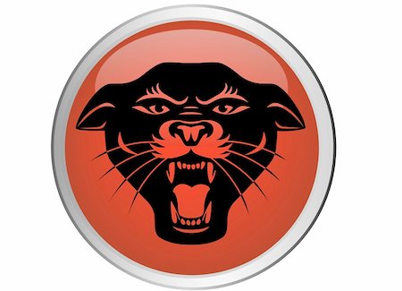 simsearch:400-05250521,k - Vector Illustration Of Black Panther Head Button Stock Photo - Budget Royalty-Free & Subscription, Code: 400-05907588