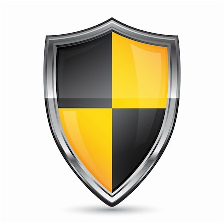 firewall white guard - Vector illustration of shield security icon on white Stock Photo - Budget Royalty-Free & Subscription, Code: 400-05907776