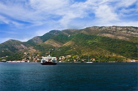 simsearch:400-05896461,k - the ferry in Boka Kotorska to a bay Stock Photo - Budget Royalty-Free & Subscription, Code: 400-05907786