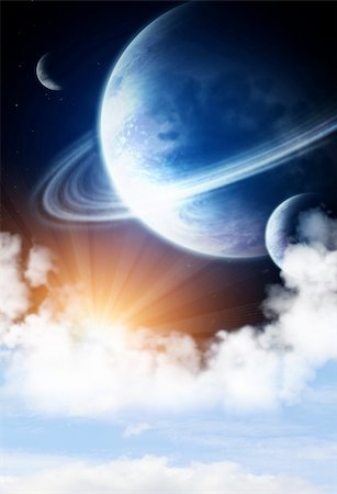 simsearch:400-04296185,k - Space flare. A beautiful space scene with planets and nebula Stock Photo - Budget Royalty-Free & Subscription, Code: 400-05907848