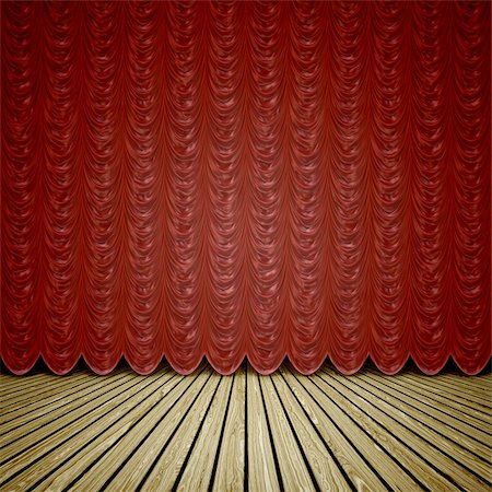 red and gold fabric for curtains - A wooden stage with a red curtain background Stock Photo - Budget Royalty-Free & Subscription, Code: 400-05907880