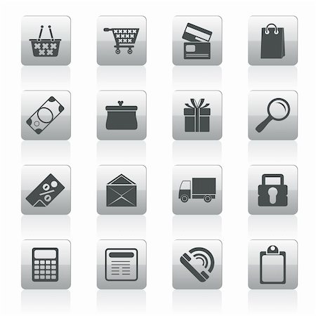 simsearch:400-05918076,k - Online shop icons - vector  icon set Stock Photo - Budget Royalty-Free & Subscription, Code: 400-05908285