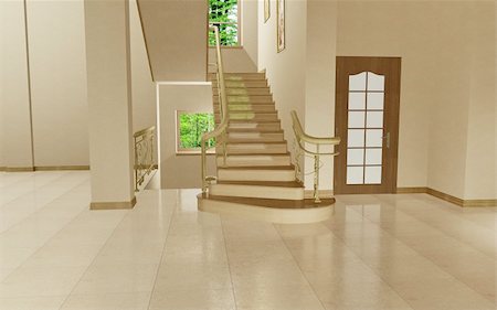 simsearch:700-06038236,k - Staircase to the second floor in the empty interior Stock Photo - Budget Royalty-Free & Subscription, Code: 400-05908340