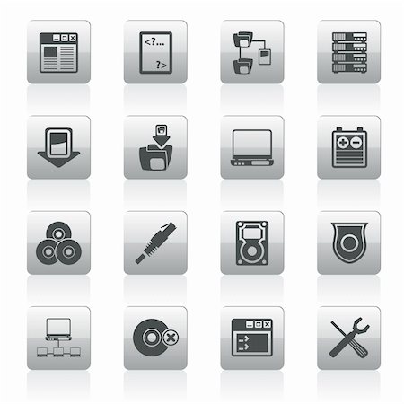 simsearch:400-04274313,k - Server Side Computer icons - Vector Icon Set Stock Photo - Budget Royalty-Free & Subscription, Code: 400-05908377