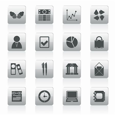 Business and Office icons - vector icon set Stock Photo - Budget Royalty-Free & Subscription, Code: 400-05908413